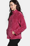 Zivame Soft Snuggles Fur Sweatshirt - Beet Red — thumbnail 3